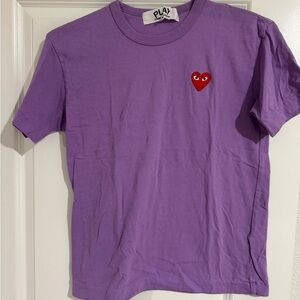 Comme des Garcons Purple Kids Shirt with Red Heart